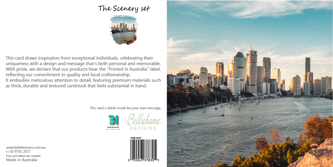 Views Of Brisbane River Greeting Card - The Scenery Set - 10 Pcs