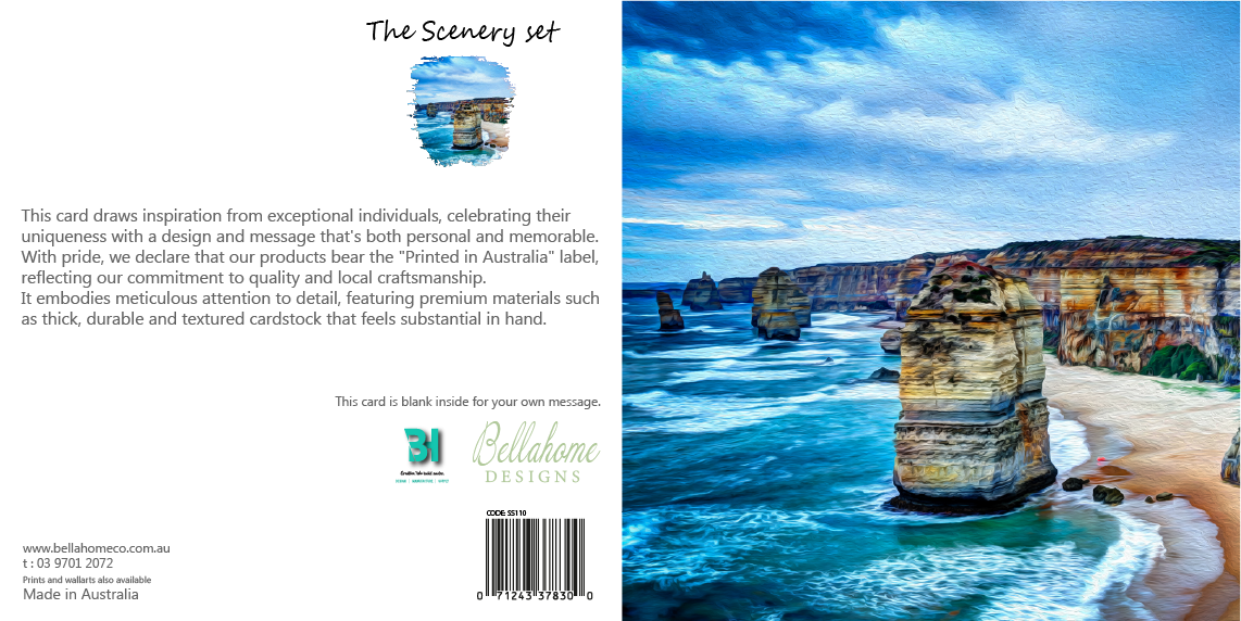 The Twelve Apostles, Great Ocean Greeting Card - The Scenery Set - 10 Pcs