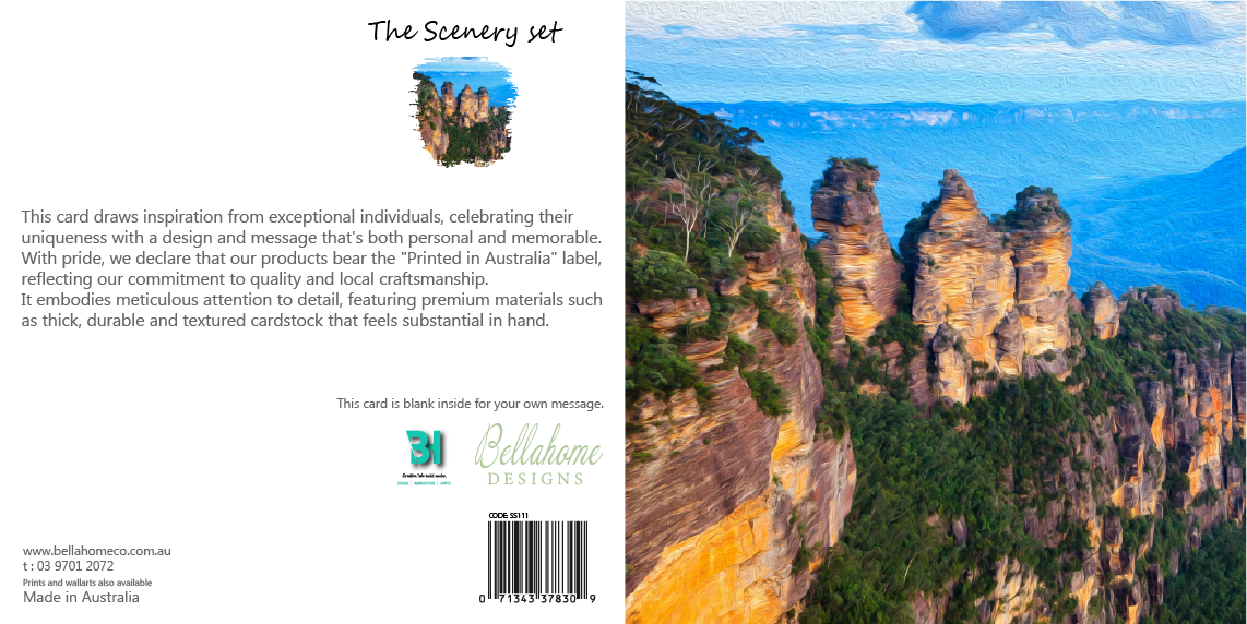 The Three Sisters From Echo Point Greeting Card - The Scenery Set - 10 Pcs