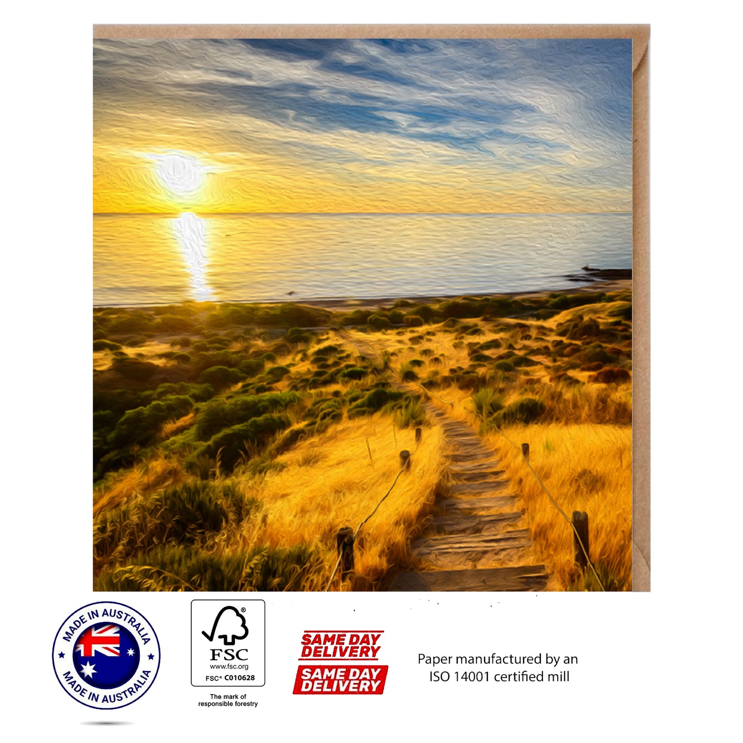 Hallett Cove Boardwalk South Australia Greeting Card - The Scenery Set - 10 Pcs