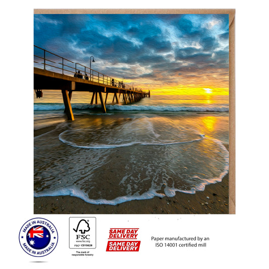 Glenelg Beach Jetty Australia Greeting Card - The Scenery Set - 10 Pcs