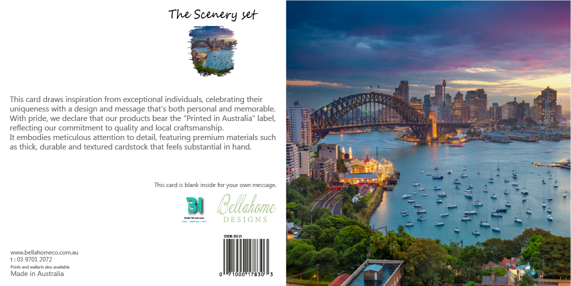 Sydney Cityscape Australia Greeting Card - The Scenery Set - 10 Pcs