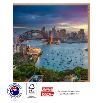 Sydney Cityscape Australia Greeting Card - The Scenery Set - 10 Pcs