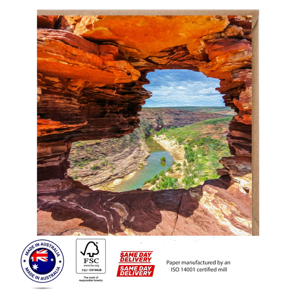 Murchison River Kalbarri Park Australia Greeting Card - The Scenery Set - 10 Pcs