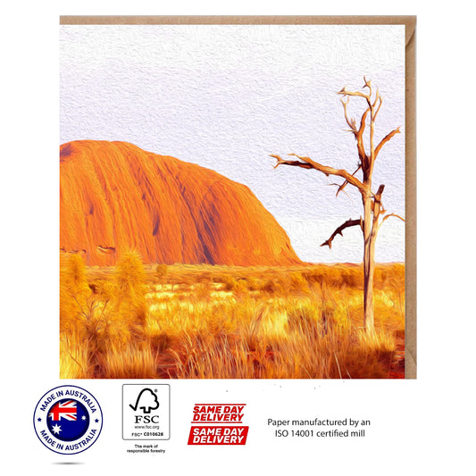 Australian Uluru Mountain Greeting Card - The Scenery Set - 10 Pcs