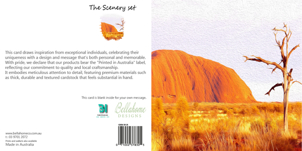 Australian Uluru Mountain Greeting Card - The Scenery Set - 10 Pcs