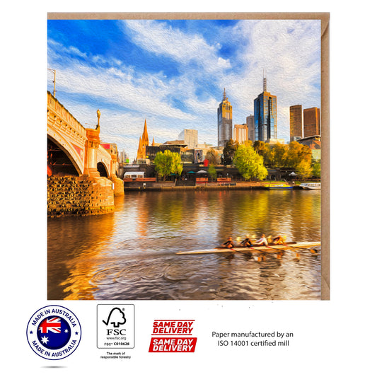 Yarra River & Bridge Sunlight Greeting Card - The Scenery Set - 10 Pcs