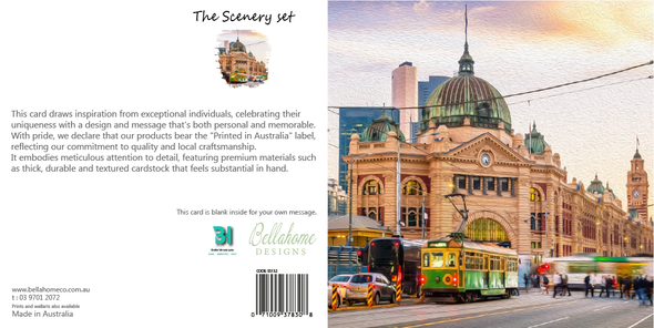 Melbourne Flinders Street Station Greeting Card - The Scenery Set - 10 Pcs