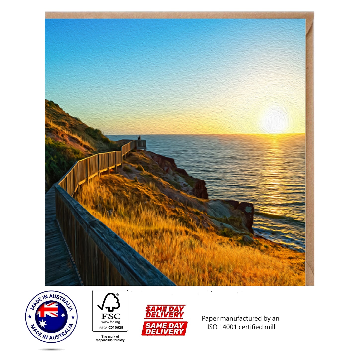 Hallett Cove Rugged Coastline Greeting Card - The Scenery Set - 10 Pcs