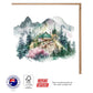 House and Mountains Watercolor Greeting Card - The Scenery Set - 10 Pcs