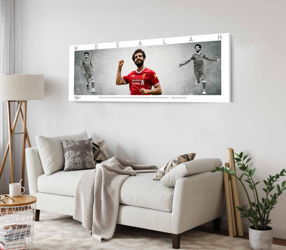 Mohamed Salah Football Panorama Stretched Canvas Wall Art wall art