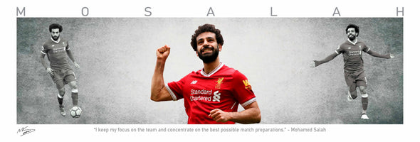 Mohamed Salah Football Panorama Stretched Canvas Wall Art wall art