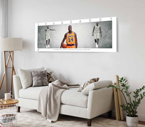 Shaquille O'Neal Basketball Panorama Stretched Canvas Wall Art wall art