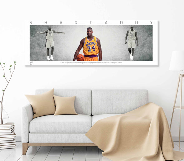 Shaquille O'Neal Basketball Panorama Stretched Canvas Wall Art wall art