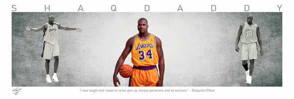 Shaquille O'Neal Basketball Panorama Stretched Canvas Wall Art wall art