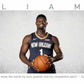 Zion Williamson Basketball Panorama Stretched Canvas Wall Art wall art