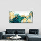 Emerald Ink Gold Swirl Print Wall Art Canvas Office Home Room Framed 120x60cm
