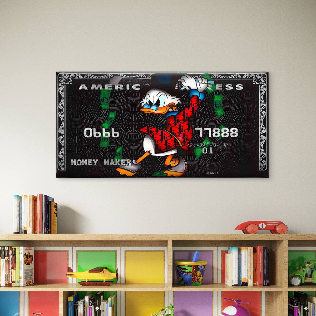 Rich Fowl Money Maker Wall Art Canvas Office Home Room Framed 80x45cm