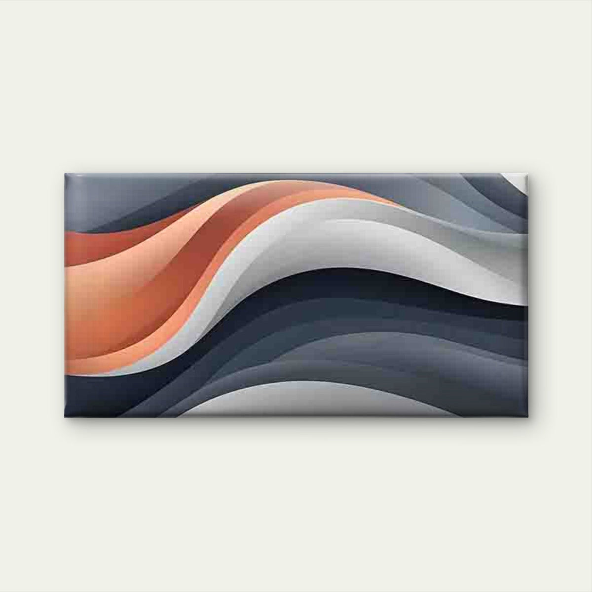 Gradient Wave Pattern Wall Art Canvas Office Home Room Framed 80x45cm