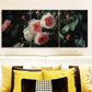 3pcs Oil Painting Roses Design Metal Print Ready to Hang Art