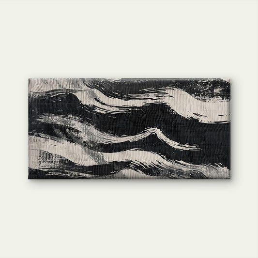Japanese Sumi e Style Abstract Wall Art Canvas Office Home Room Framed 80x45cm