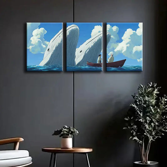 3pcs The Whale and the Boy Metal Print Ready to Hang Art
