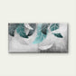 Abstract Teal Feathers Motif Wall Art Canvas Office Home Room Framed 120x60cm