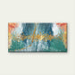 Teal Coral Gold Abstract Modern Wall Art Canvas Office Home Room Framed 80x45cm