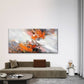 Abstract Orange & White Wall Art Canvas Office Home Room Framed 120x60cm