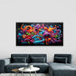 Vibrant Graffiti Abstract Wall Art Canvas Office Home Room Framed 80x45cm