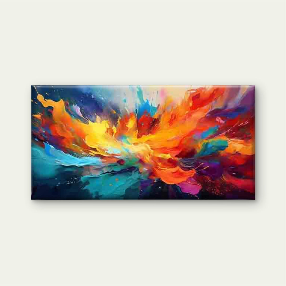 Vibrant Colors in Motion Wall Art Canvas Office Home Room Framed 120x60cm