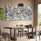 Abstract Brown Grey Indigo Rectangle Wall Art canvas office home room framed 120x60cm