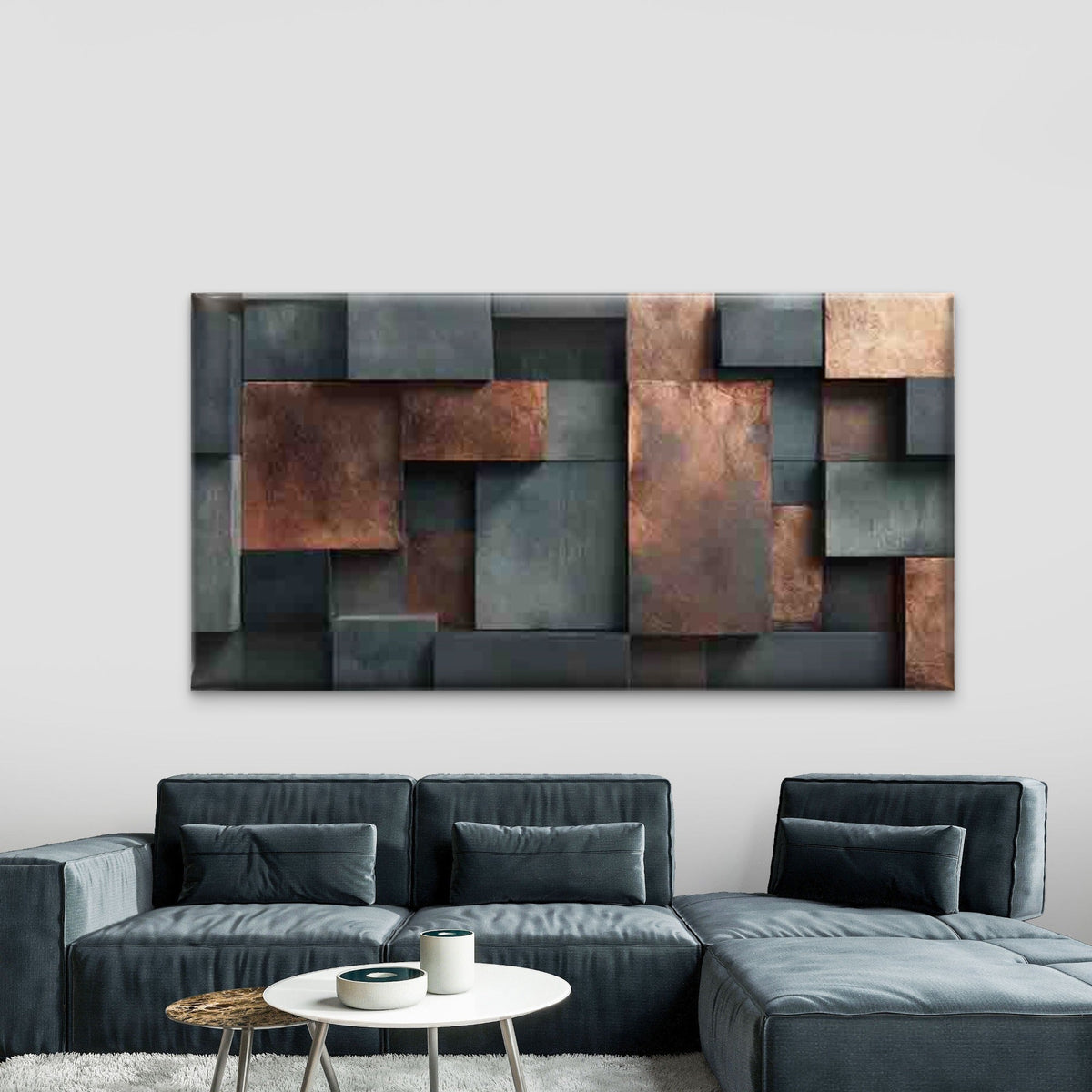 Abstract Pattern Geometric ShapeWall Art Canvas Office Home Room Framed 80x45cm