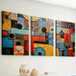 3pcs Retro Style Fashion Abstract Graphic Art Vintage Wall Art Set Canvas Framed 40x60cm - High Quality Print 100% Australian Made Wall Canvas Ready to Hang