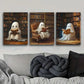 3pcs Ghost in Library Metal Print Ready to Hang Art