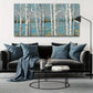 Navy Blue Forest Rustic Birch Trees Wall Art canvas office home room framed 120x60cm