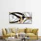 Black White And Golden Abstract Wall Art Canvas Office Home Room Framed 80x45cm