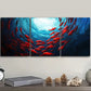 3pcs Red Fish Spiraling in the Sea Metal Print Ready to Hang Art