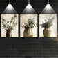3pcs Featuring Charming Abstract Plant Designs Metal Print Ready to Hang Art