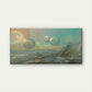 Seascape With Distant Planets Wall Art Canvas Office Home Room Framed 80x45cm