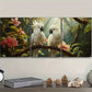 3pcs White Cockatoos on Branches Metal Print Ready to Hang Art