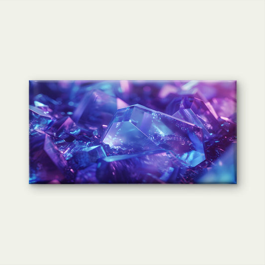 Abstract Purple Amethyst Wall Art Canvas Office Home Room Framed 80x45cm
