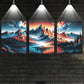 3pcs Nature-Inspired Mountain with Serene Lake & Sunset Metal Print Ready to Hang Art