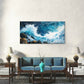 Ocean Wave Crashing Rock Seascape Wall Art Canvas Office Home Framed 80x45cm