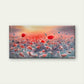Red Poppy Field Sunset Wall Art Canvas Office Home Room Framed 120x60cm