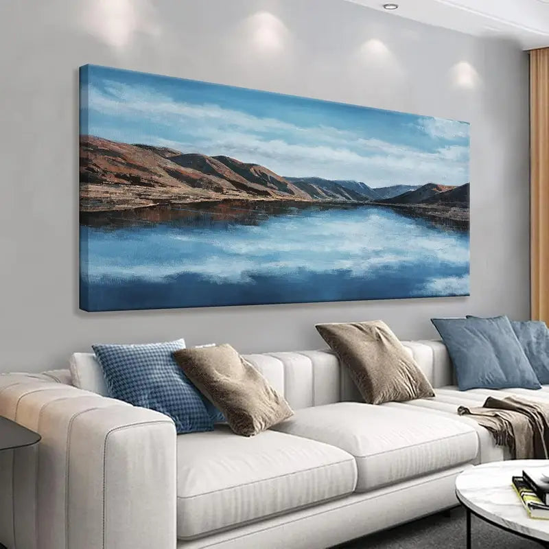 Moraine Lake & Mountain Vibrant Blue Waters Wall Art canvas office home room framed 120x60cm