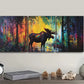 3pcs Moose in Forest Metal Print Ready to Hang Art