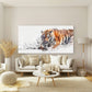 Powerful Wild Tiger In Motion Wall Art Canvas Office Home Room Framed 120x60cm
