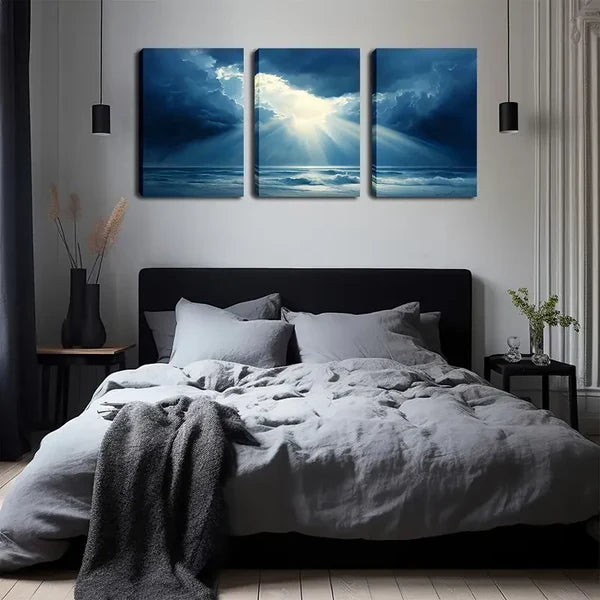 3pcs Charm of Light Wall Art Set Canvas Framed 60x900cm - High Quality Print 100% Australian Made Wall Canvas Ready to Hang