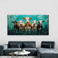Featuring Cows in a Jungle Wall Art Canvas Office Home Room Framed 120x60cm